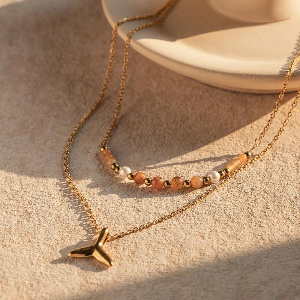 Ocean Soul Layered Necklace - Father and Daughter Jewelry