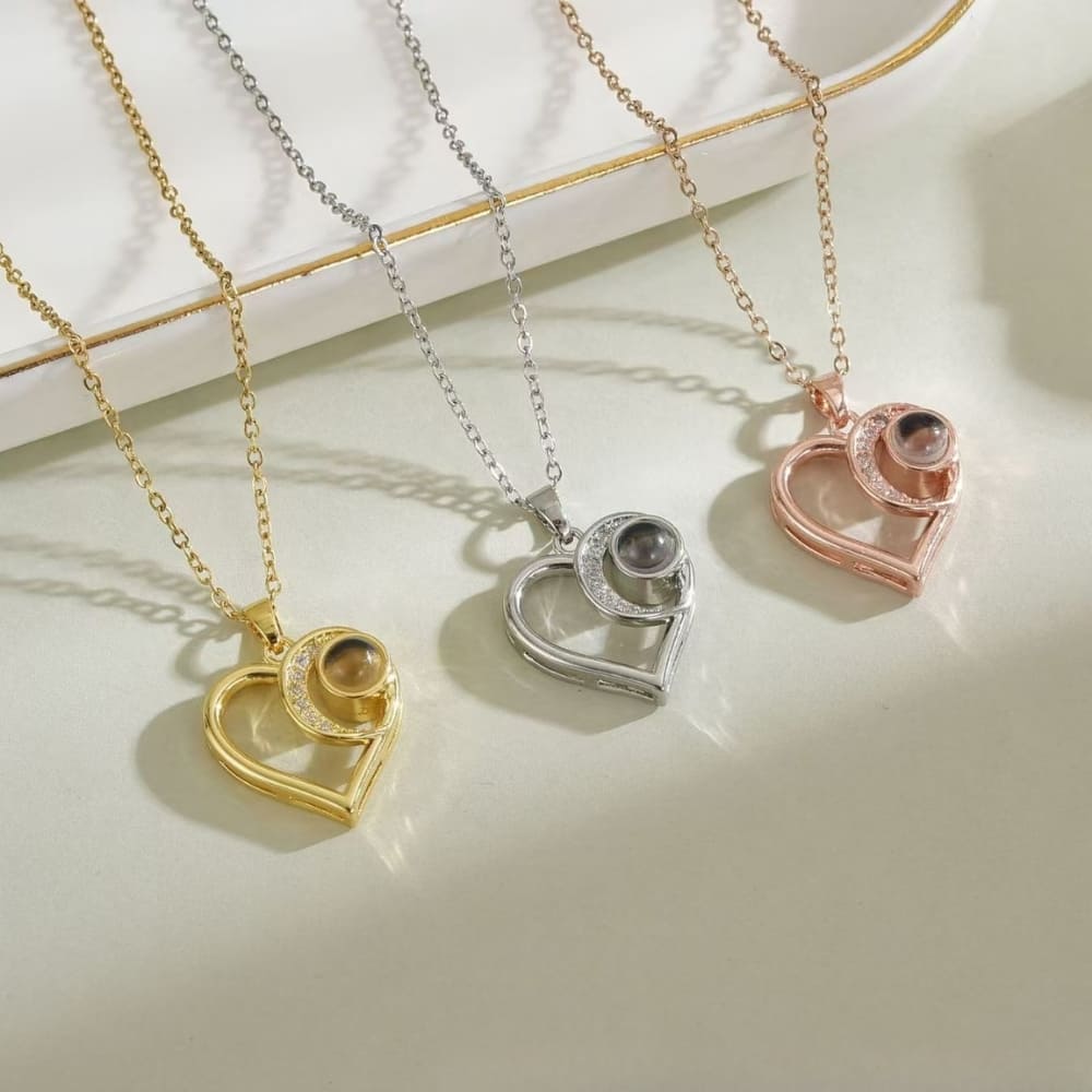 Crescent Heart Projection Pendant