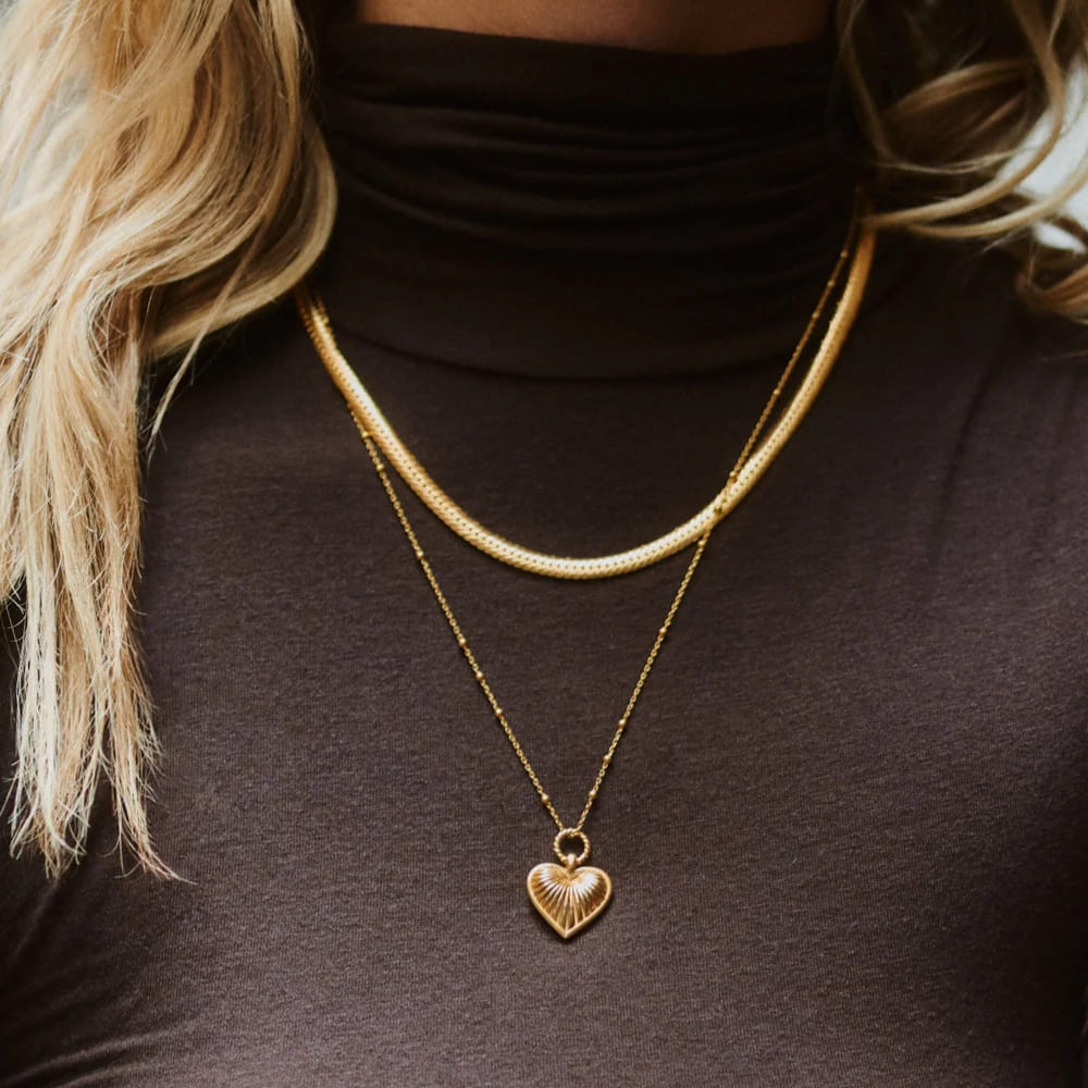 Golden Radiance Heart Necklace