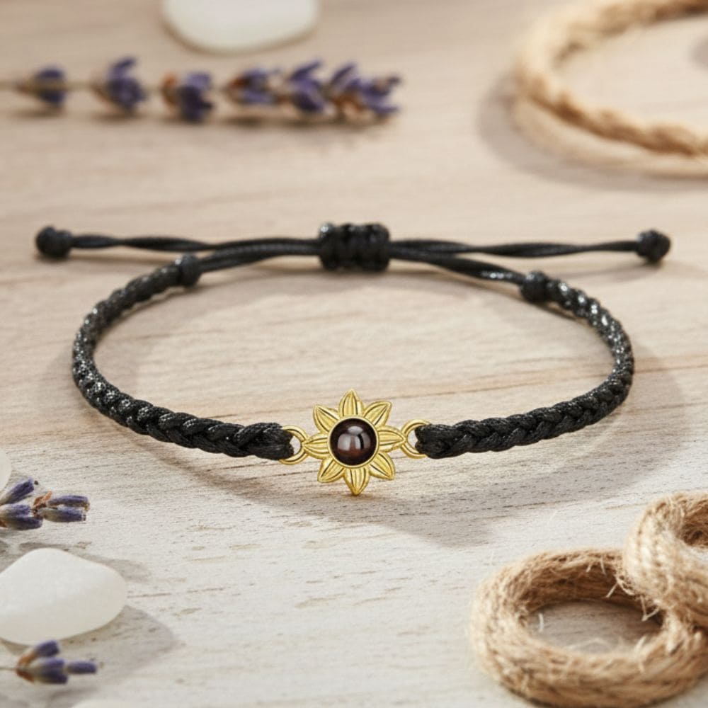 Sunflower Woven Photo Projection Bracelet