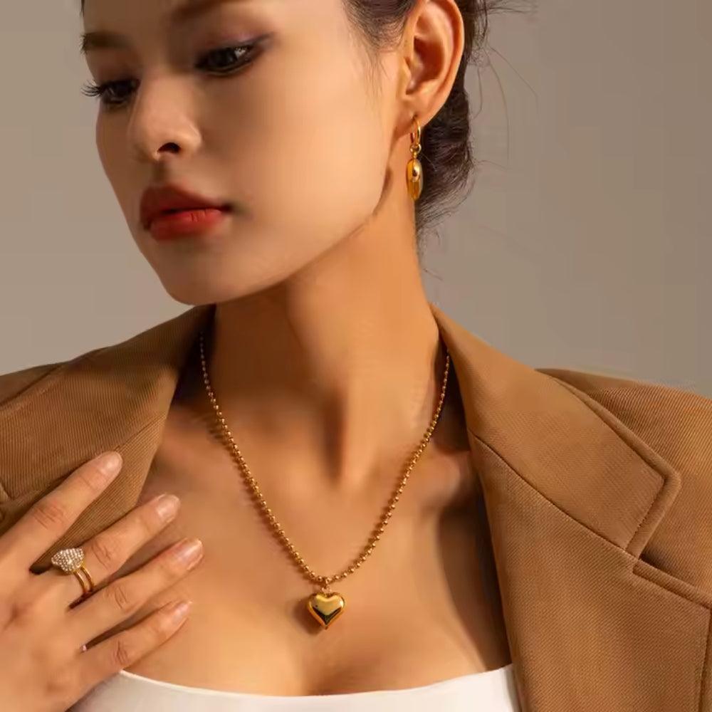 Golden Gravity Heart Necklace - Father and Daughter Jewelry