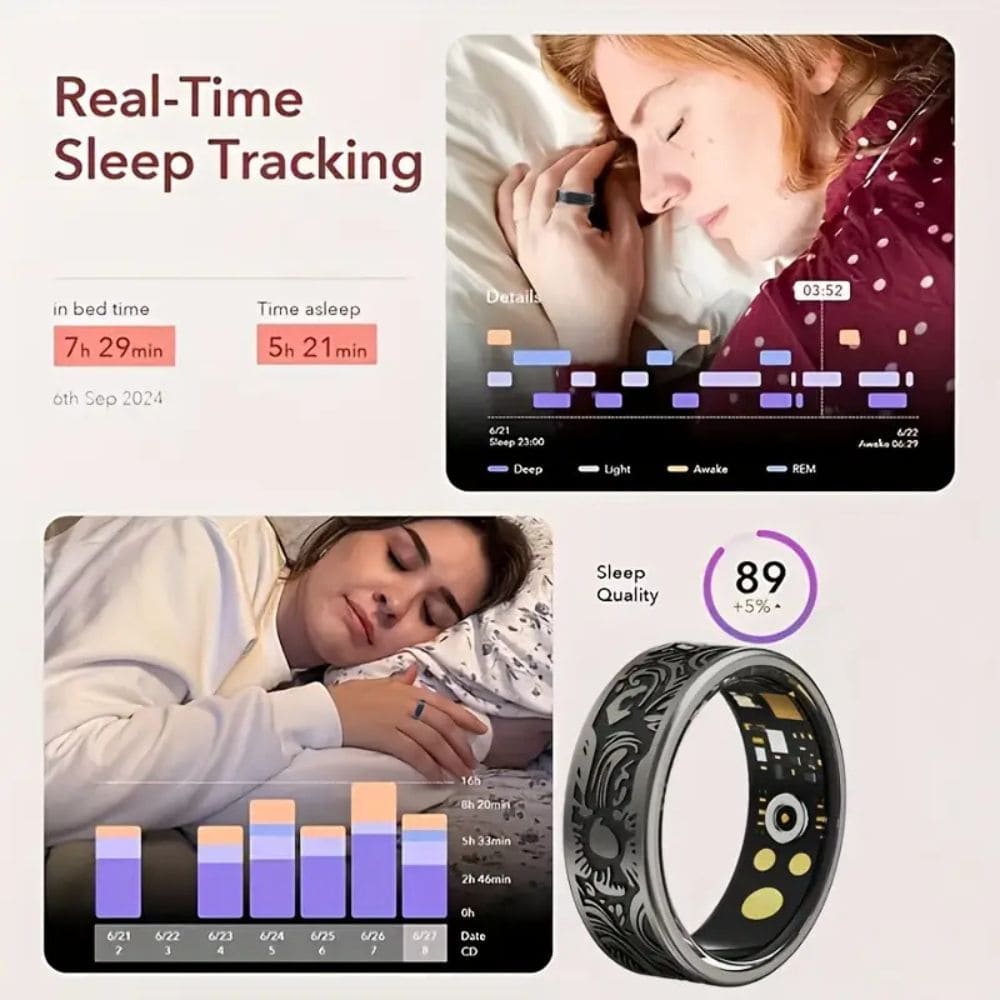 Engraved Black Smart Ring Engraved Black Smart Ring