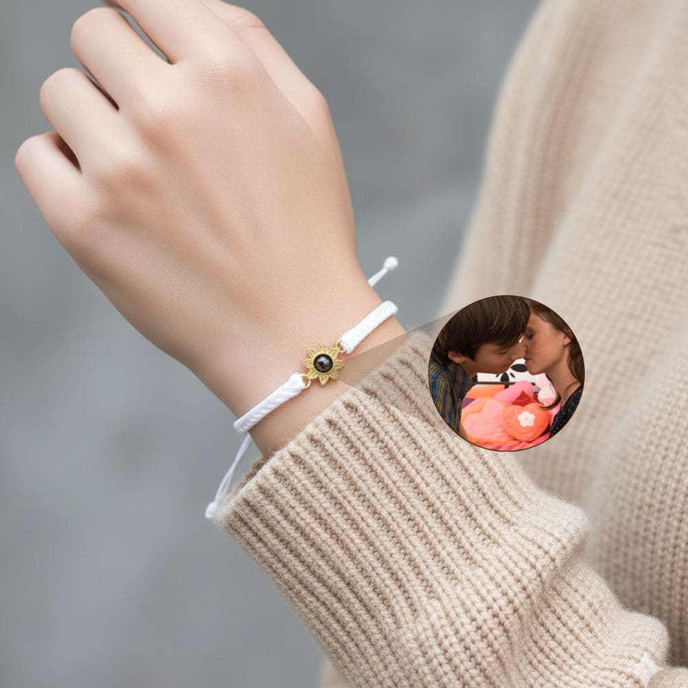 Sunflower Woven Photo Projection Bracelet