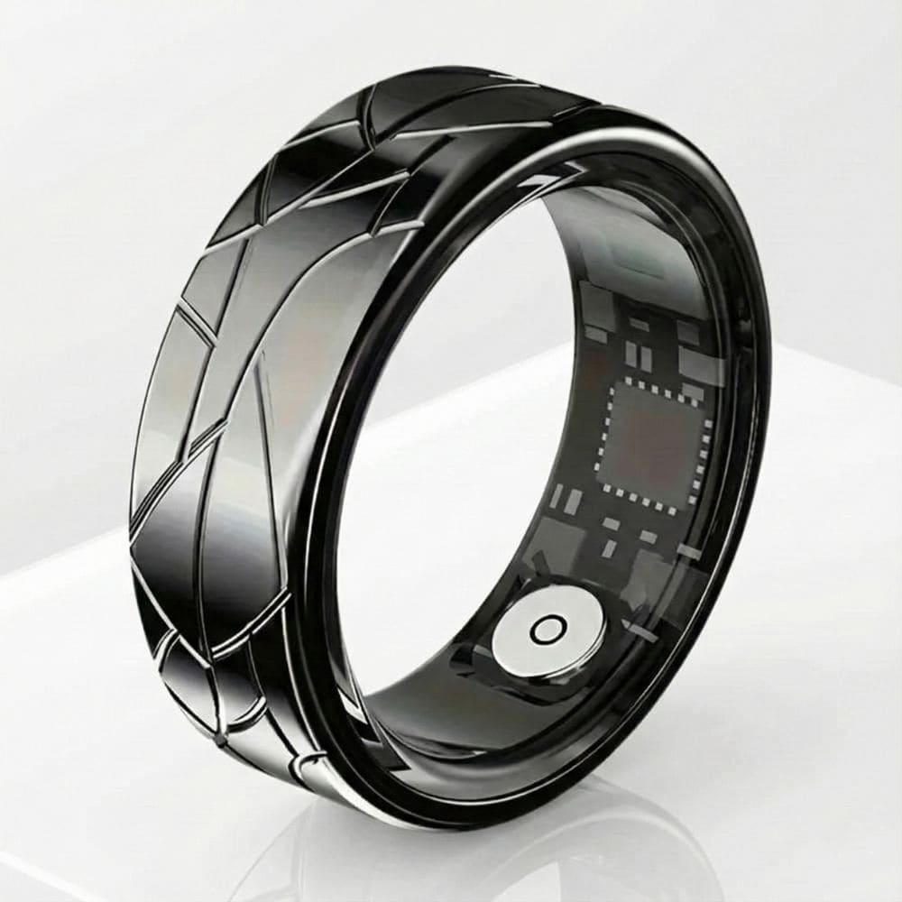 Geometric Engraved Smart Ring