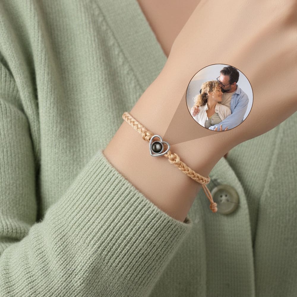 Woven Heart Photo Projection Bracelet