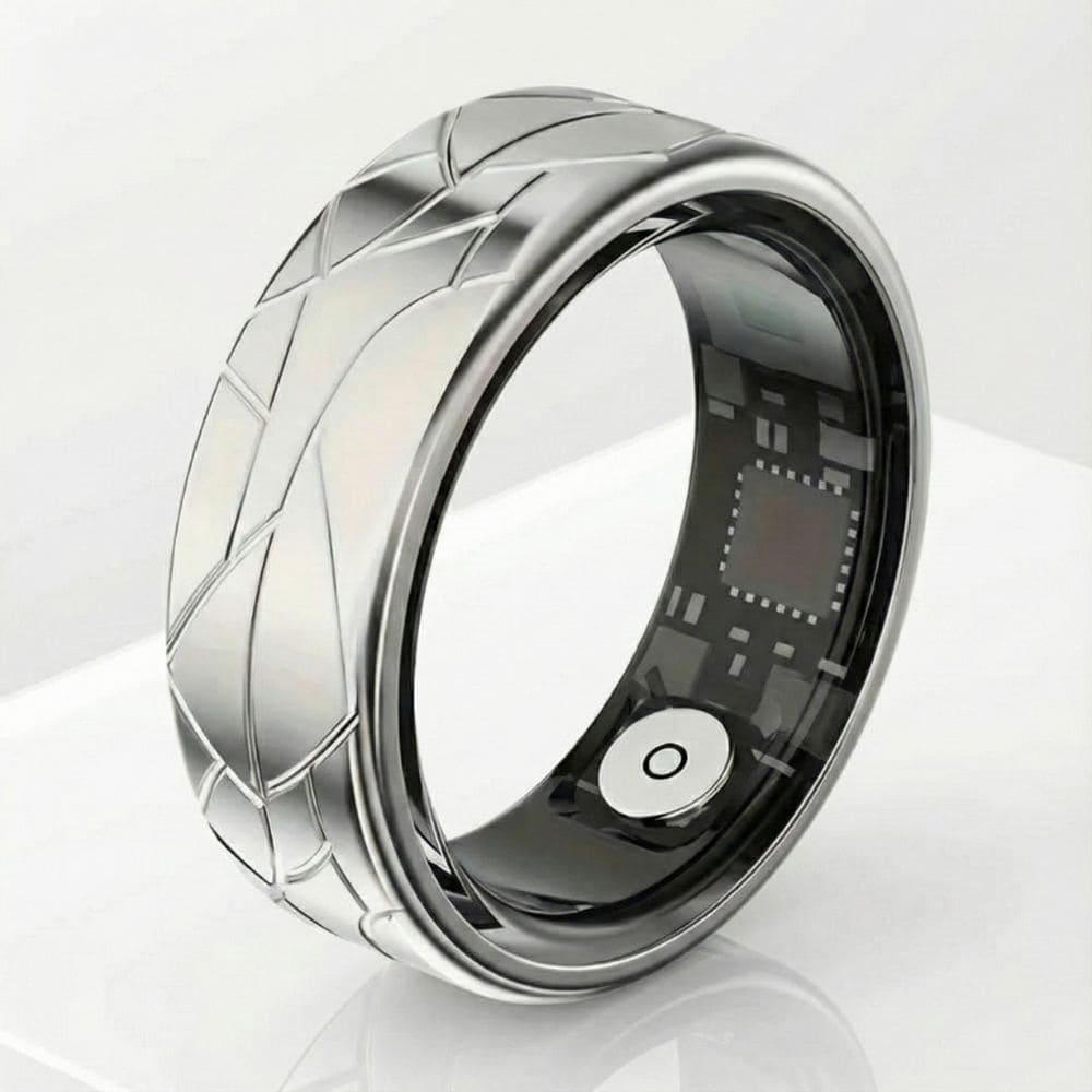 Geometric Engraved Smart Ring