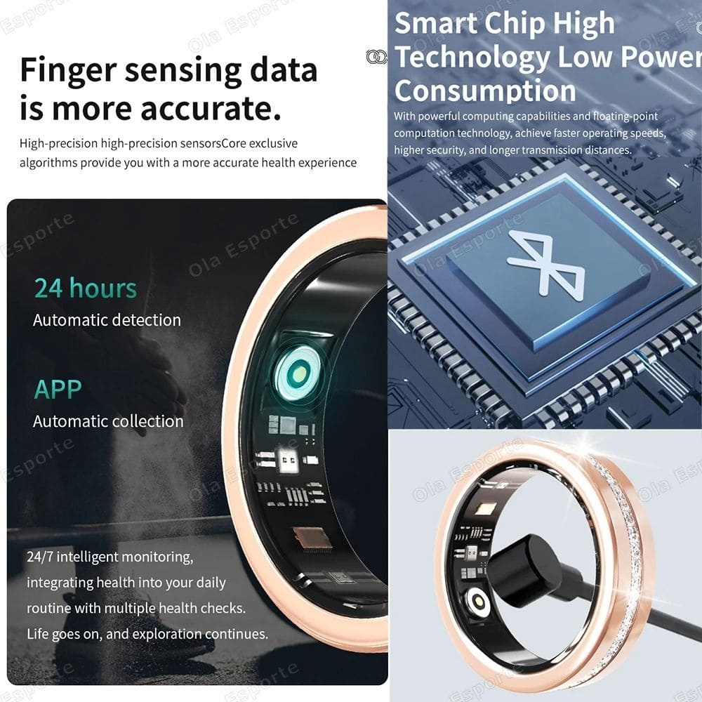 Diamond Inlaid Smart Ring