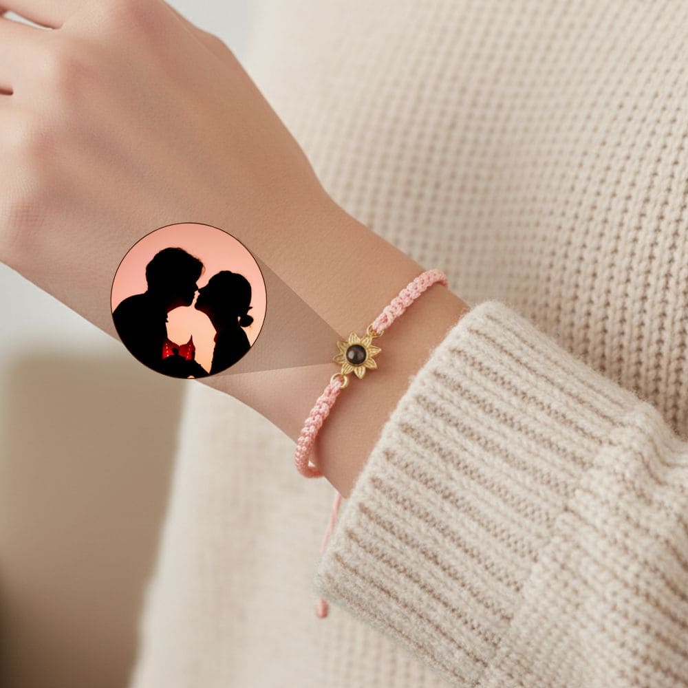 Sunflower Woven Photo Projection Bracelet