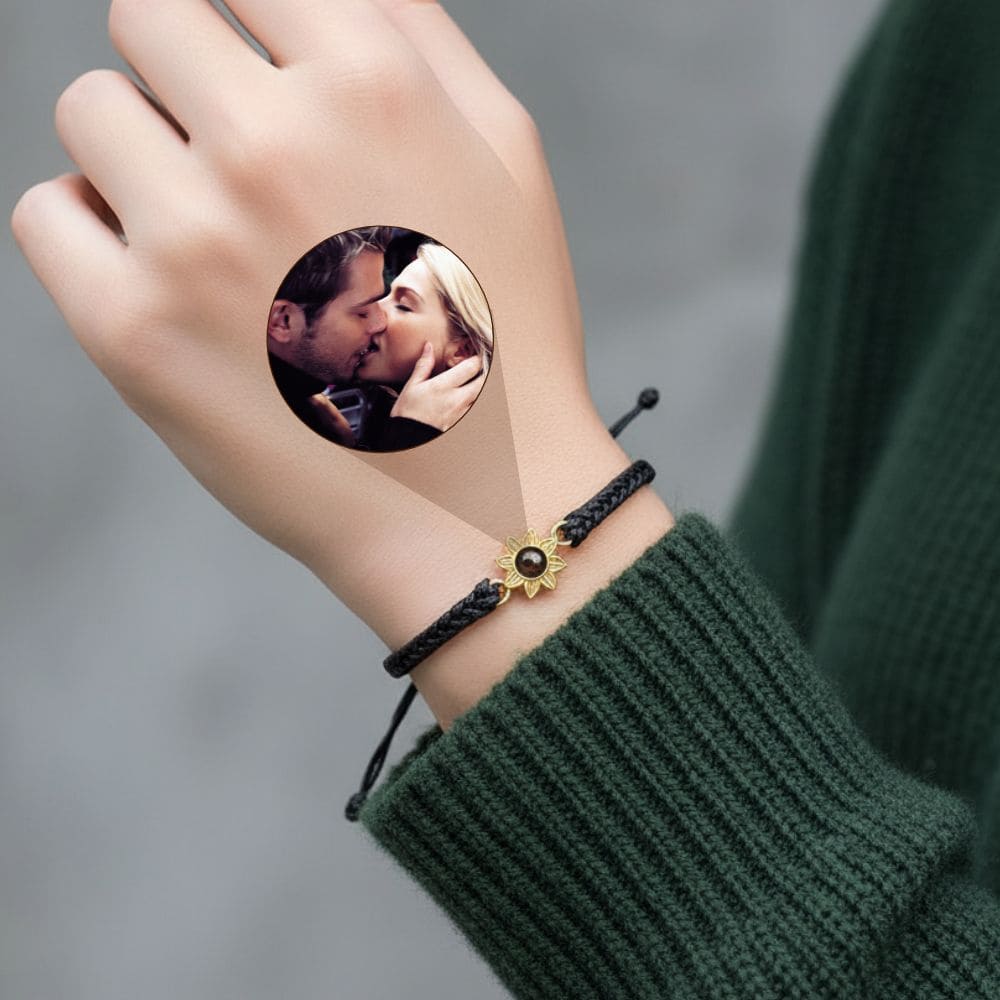 Sunflower Woven Photo Projection Bracelet