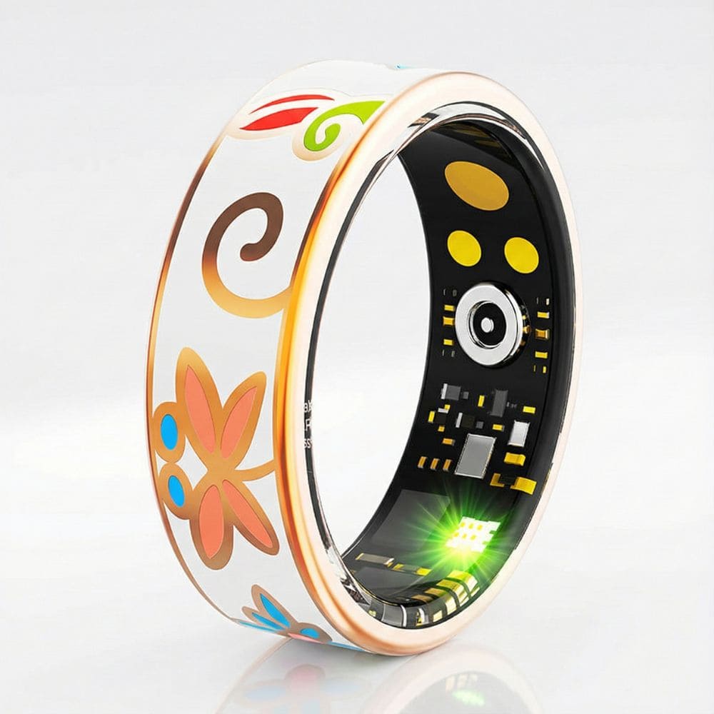 Floral Enamel Smart Ring