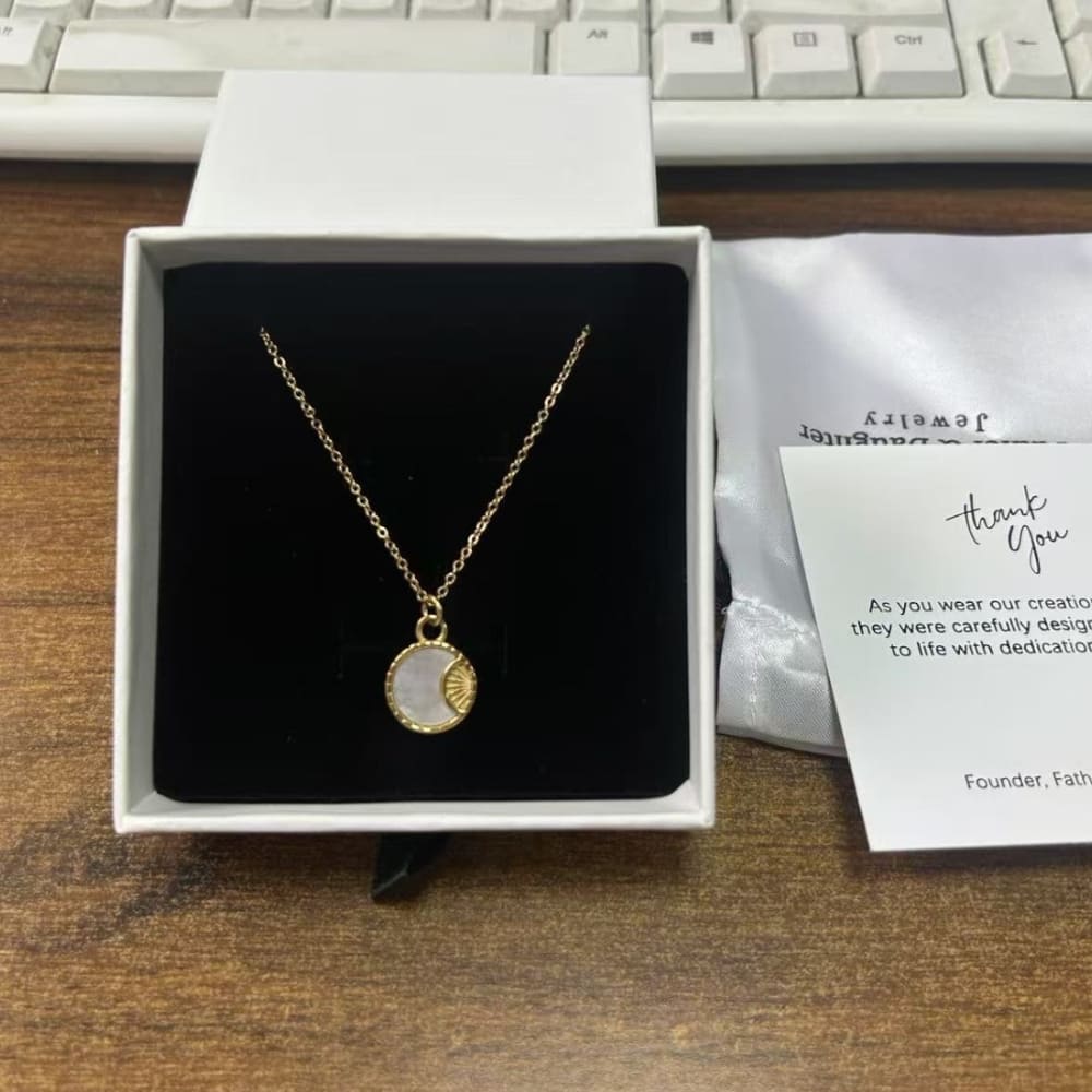 Sun & Moon Shell Pendant Necklace