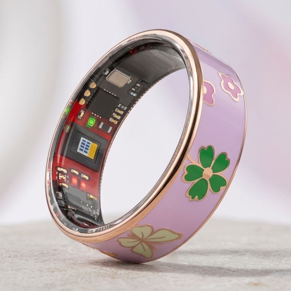 Floral Enamel Smart Ring
