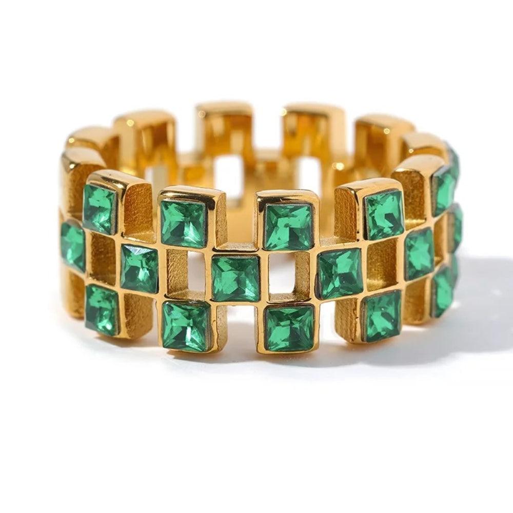 Crystal Mosaic Ring - Father and Daughter Jewelry