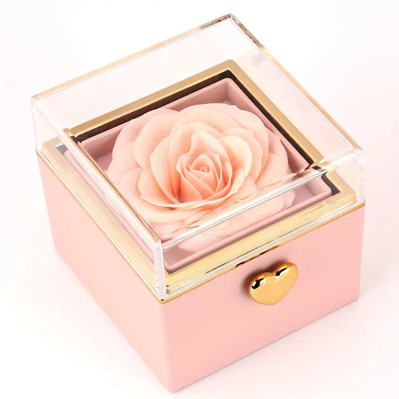 Rose Cube Jewellery Box Pink