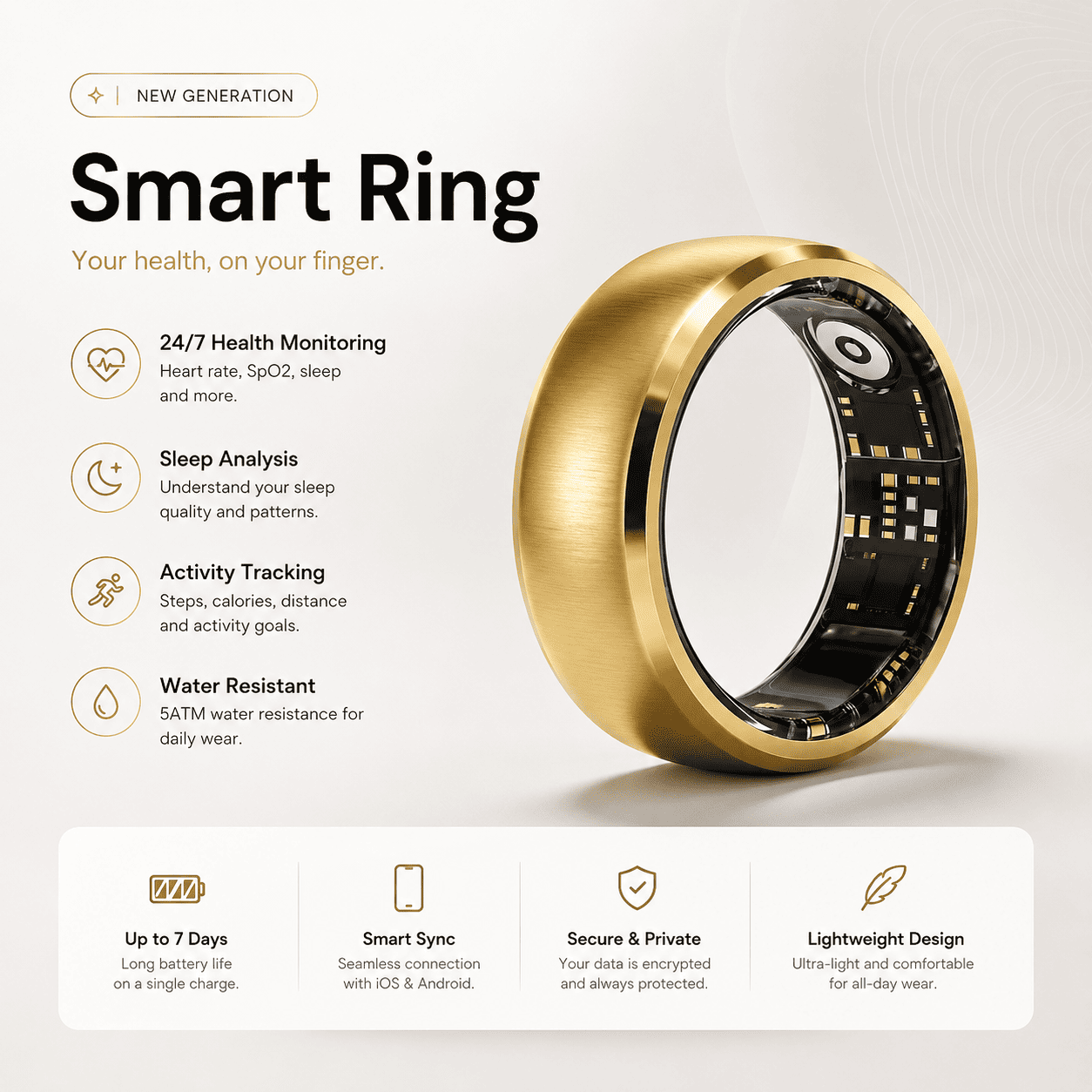 Minimalist Metal Smart Ring