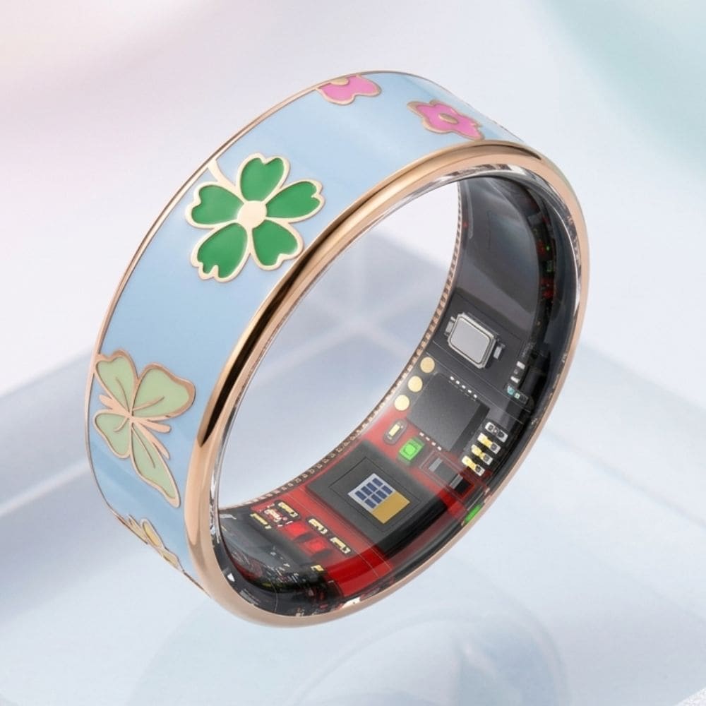 Floral Enamel Smart Ring