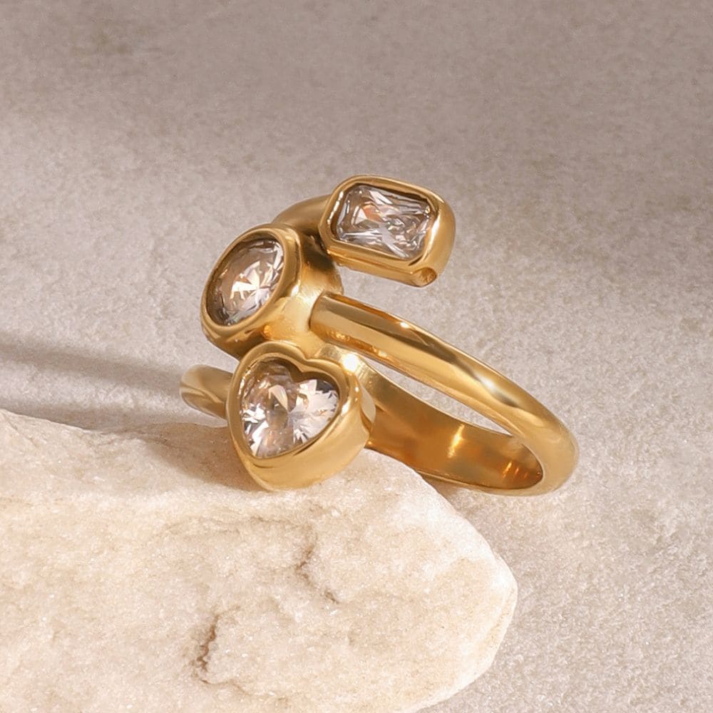 Triple Crystal Ring