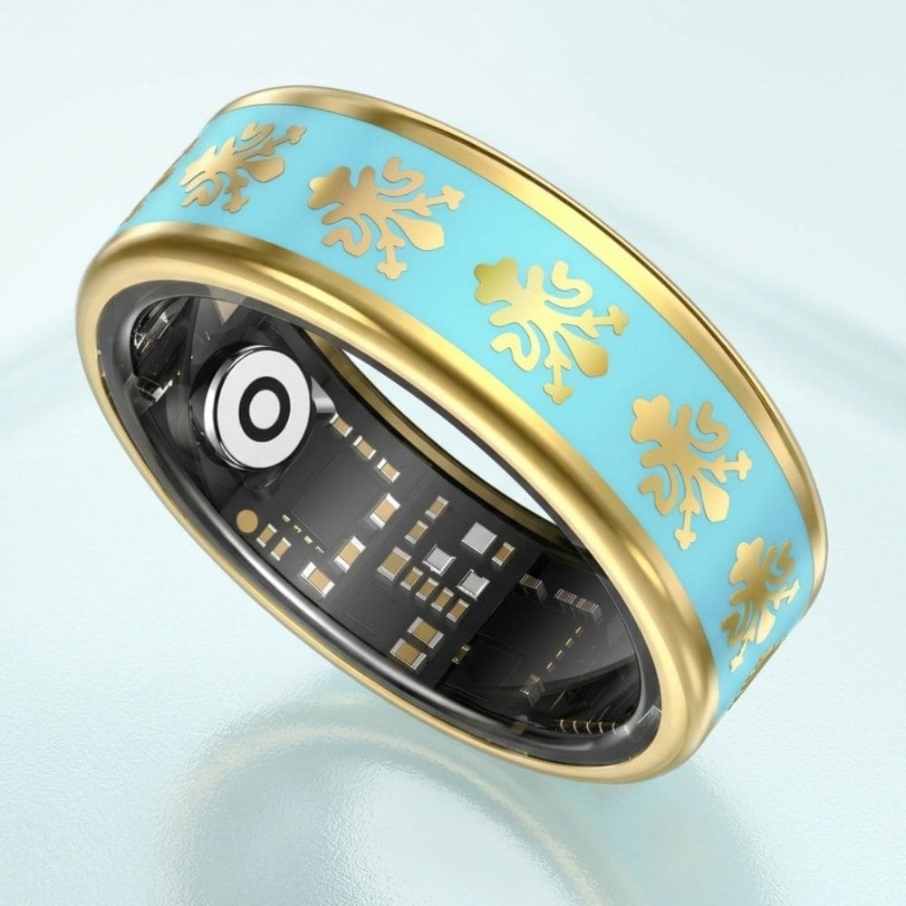 Ornamental Enamel Smart Ring