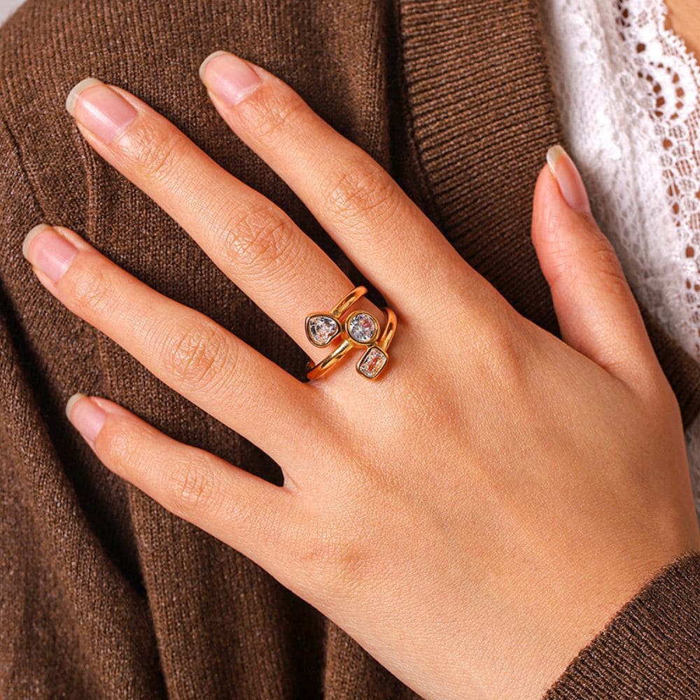 Triple Crystal Ring