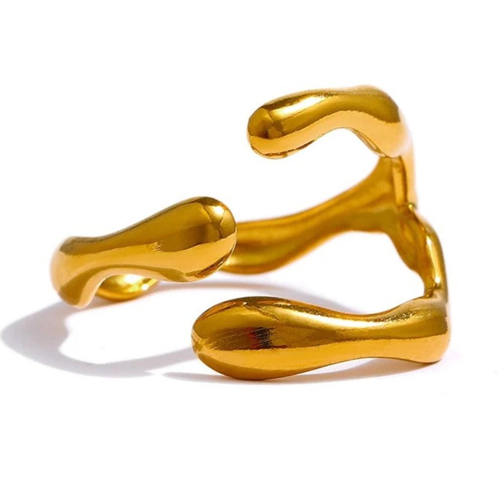 Gold Drip Ring - Father and Daughter Jewelry