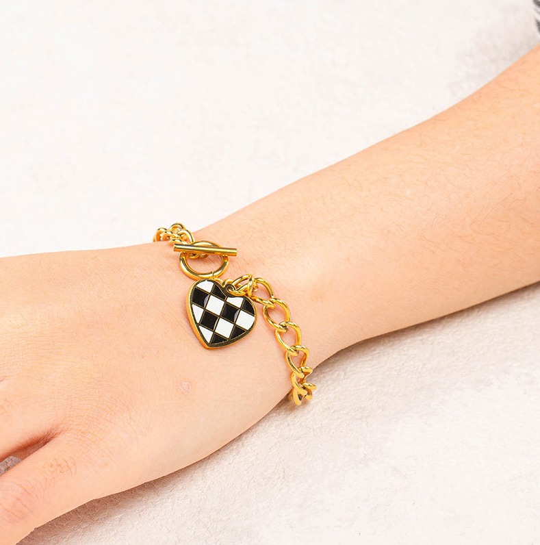 Checkered Heart Bracelet