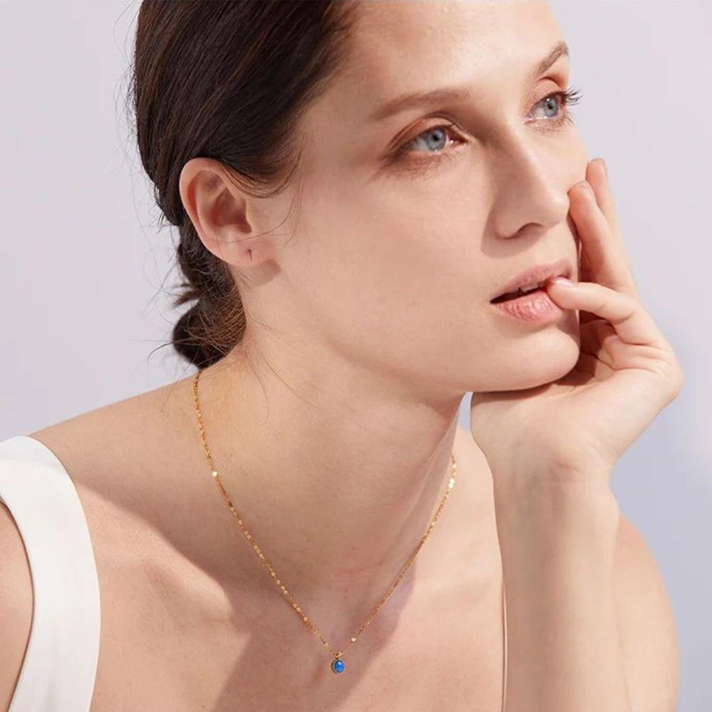 Azure Glow Necklace - Father and Daughter Jewelry