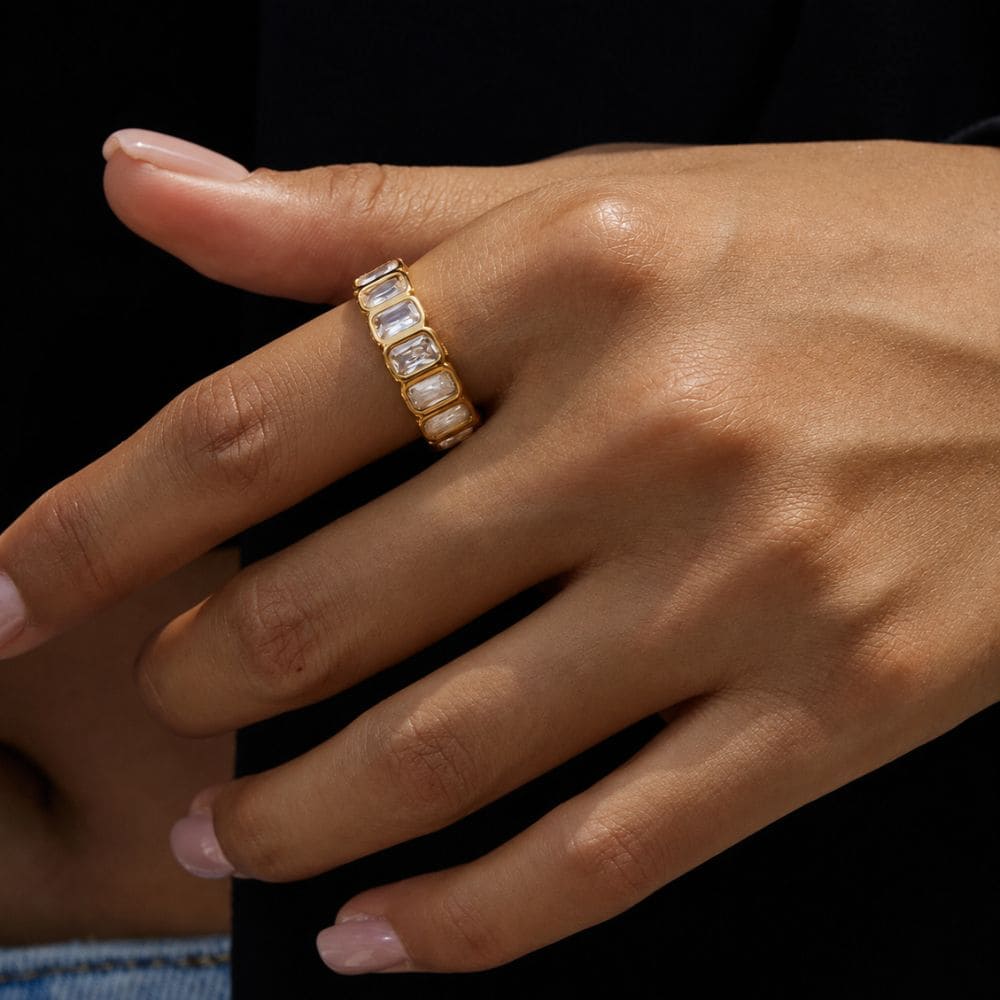 Baguette Zirconia Eternity Ring