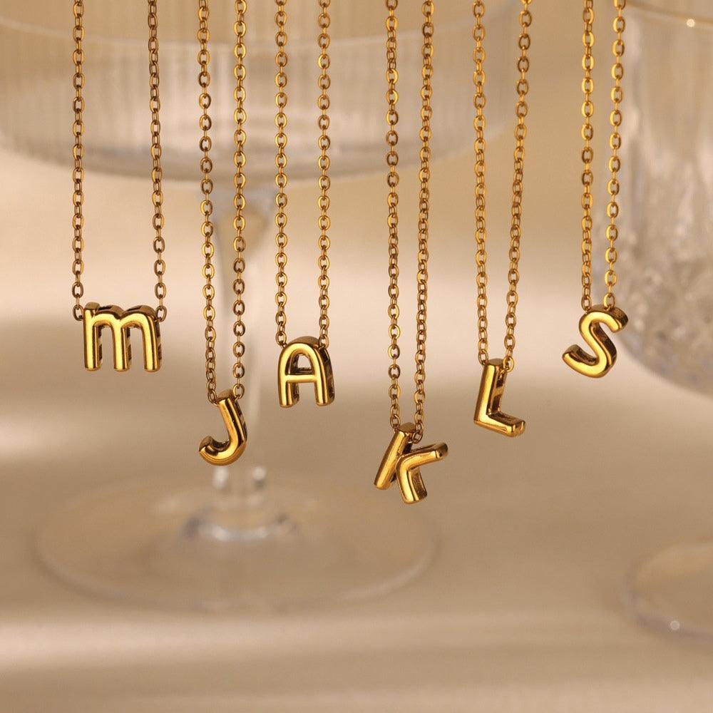 Bubble Initial Necklace - Father and Daughter Jewelry