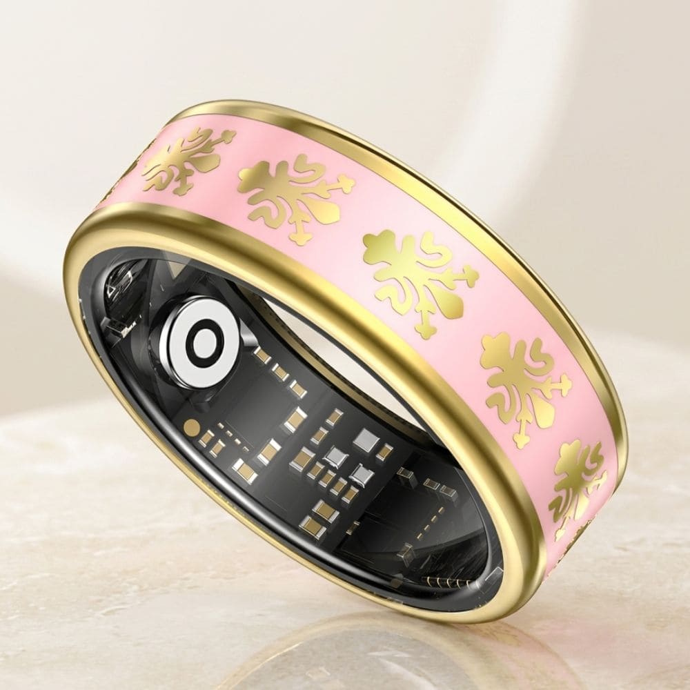 Ornamental Enamel Smart Ring