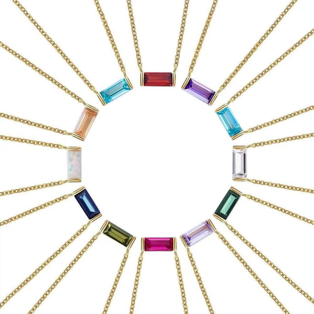 Birthstone Bar Necklace - Father and Daughter Jewelry