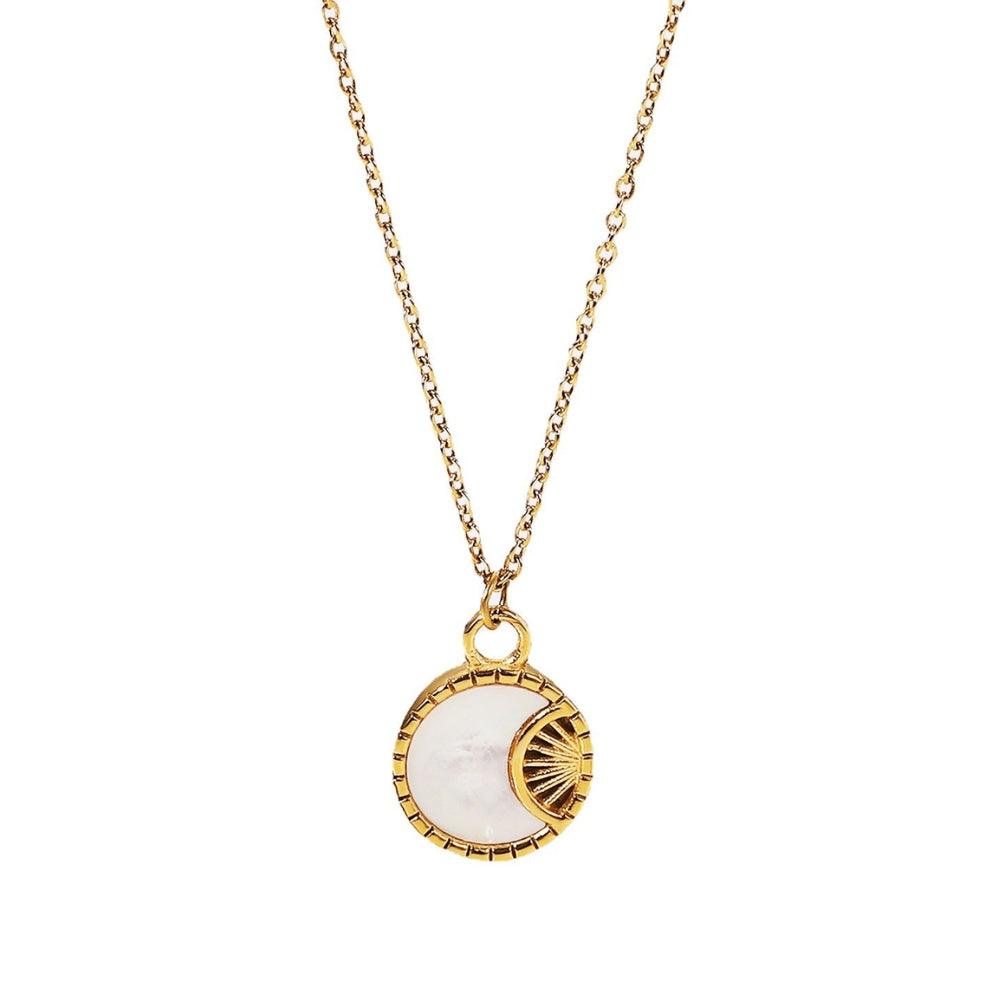 Sun & Moon Shell Pendant Necklace - Father and Daughter Jewelry