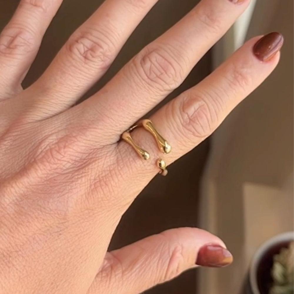 Gold Drip Ring - Father and Daughter Jewelry