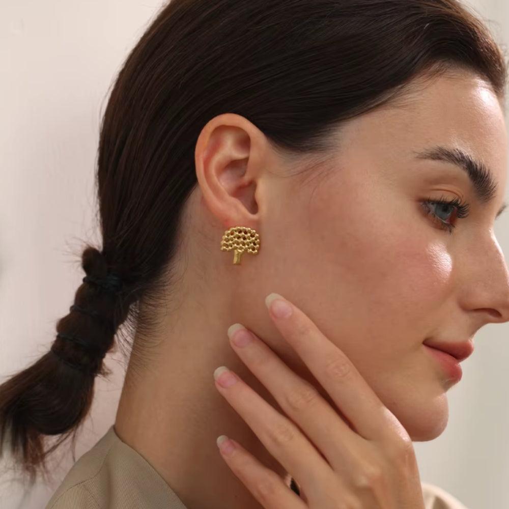 Golden Grove Studs - Father and Daughter Jewelry