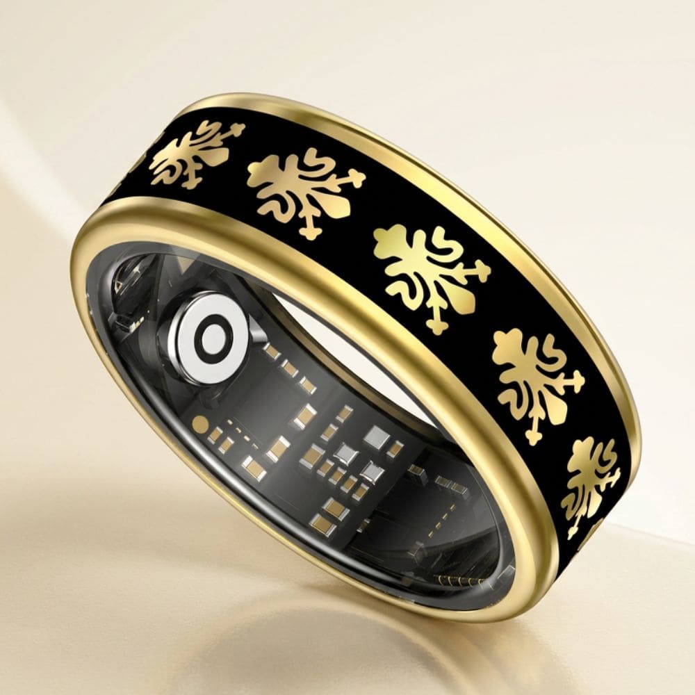 Ornamental Enamel Smart Ring