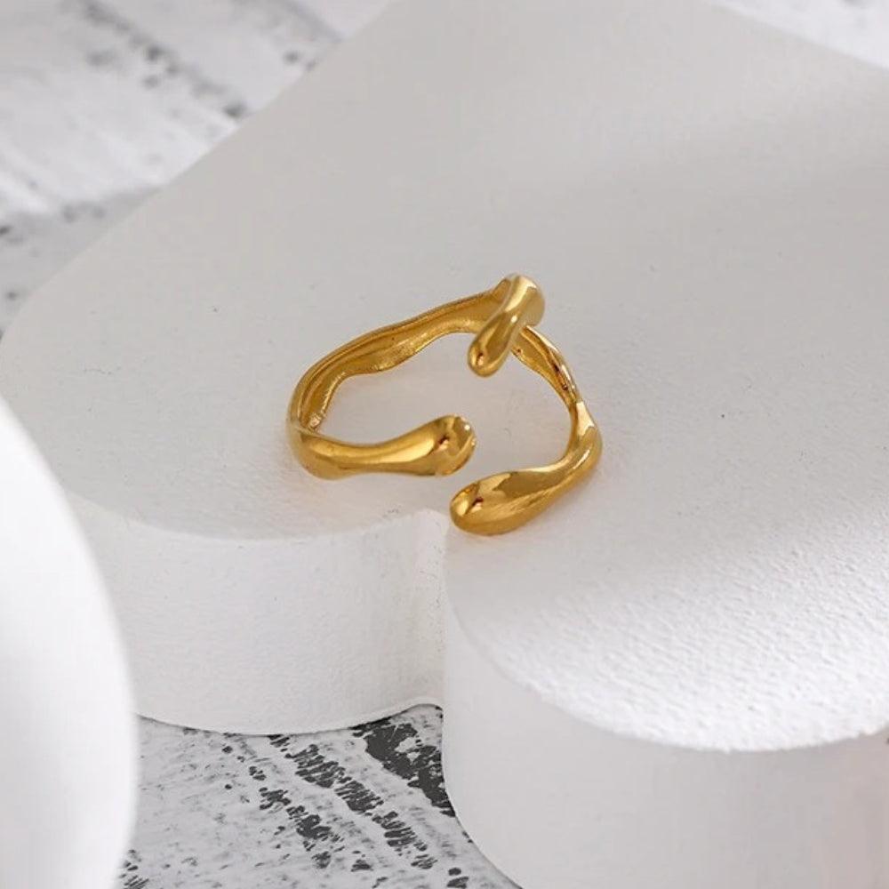 Gold Drip Ring - Father and Daughter Jewelry