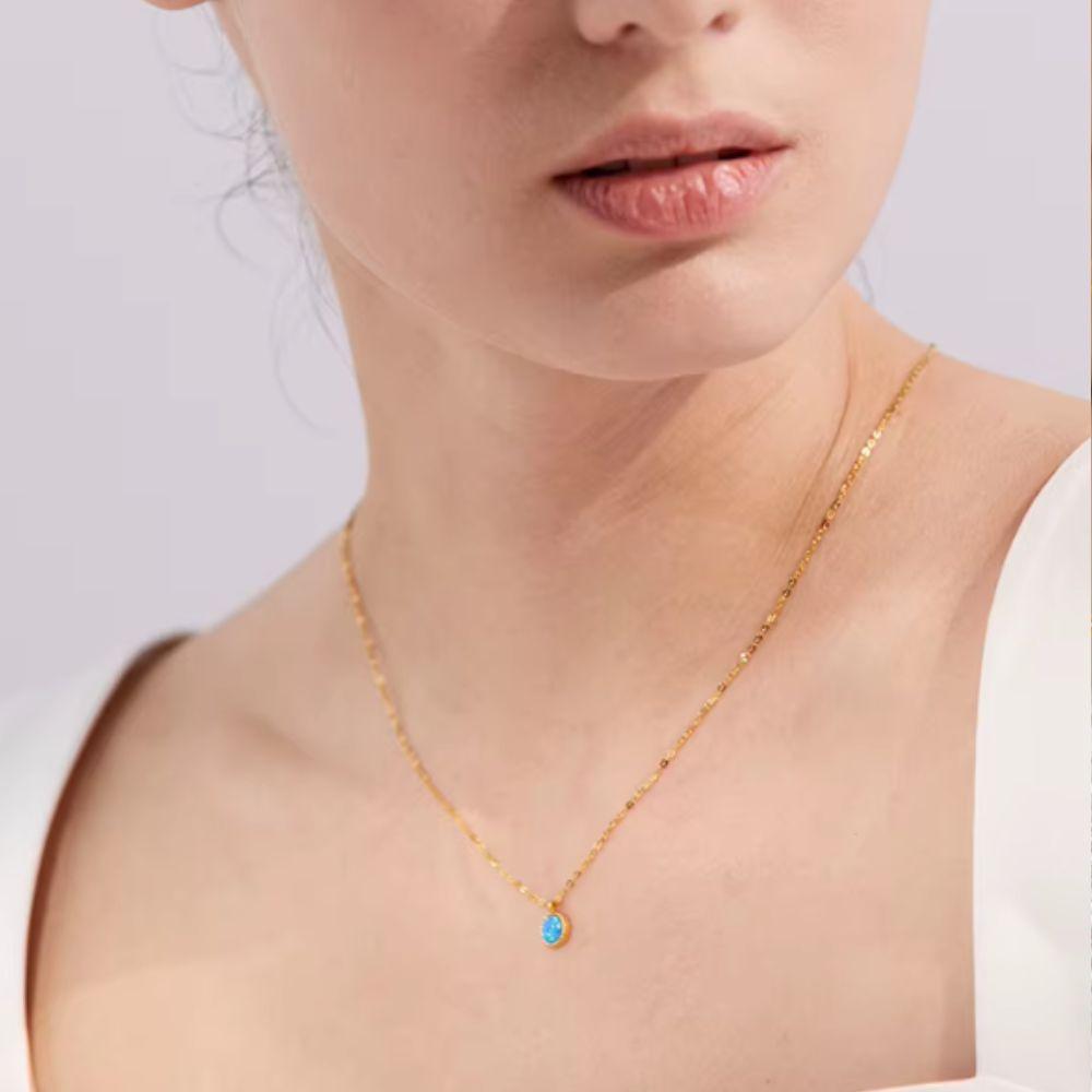 Azure Glow Necklace - Father and Daughter Jewelry