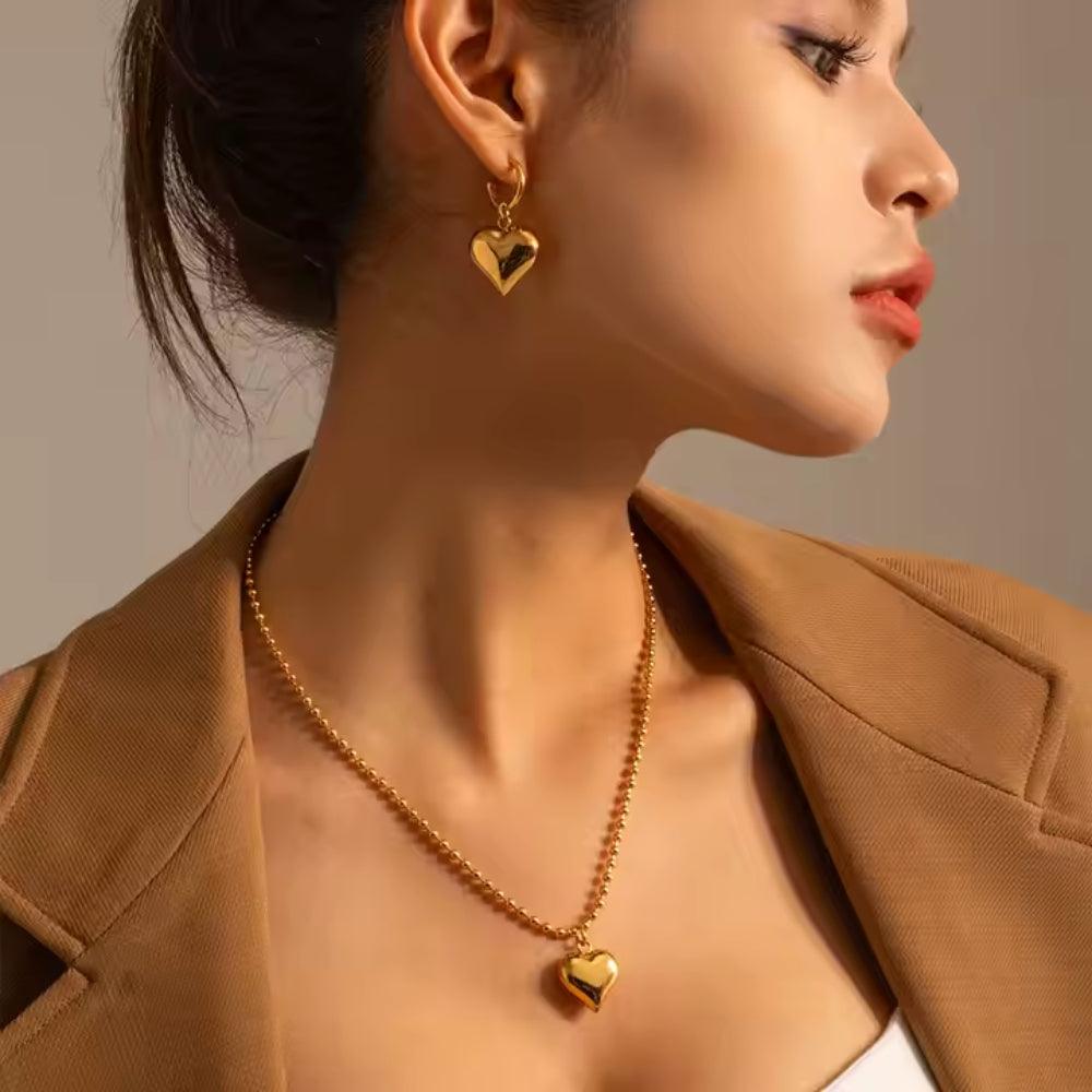 Golden Gravity Heart Necklace - Father and Daughter Jewelry