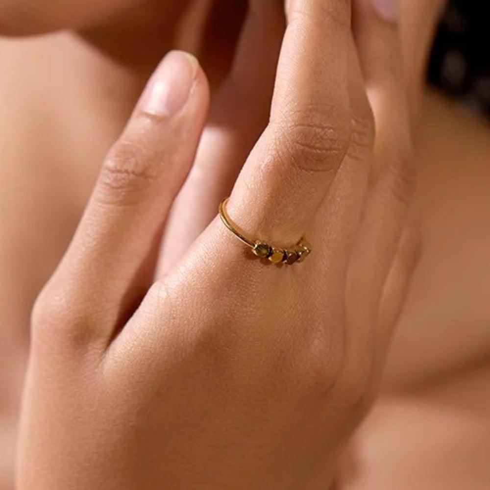 Golden Cubes Ring - Father and Daughter Jewelry