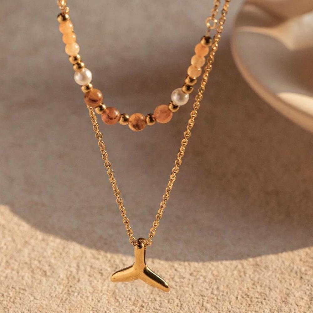 Ocean Soul Layered Necklace - Father and Daughter Jewelry