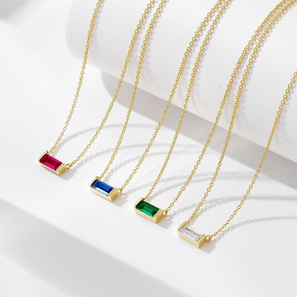 Birthstone Bar Necklace - Father and Daughter Jewelry