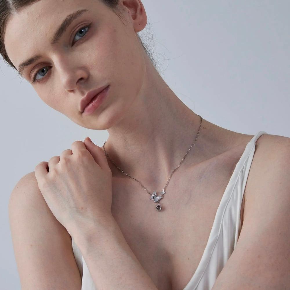 Butterfly Projection Necklace - Father and Daughter Jewelry