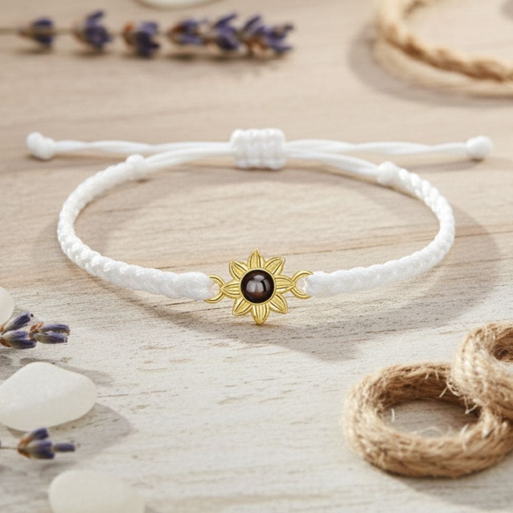 Sunflower Woven Photo Projection Bracelet