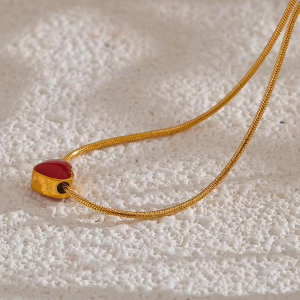 Rouge Heart Necklace - Father and Daughter Jewelry