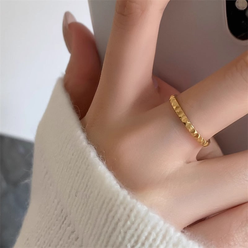 Golden Facet Slim Ring