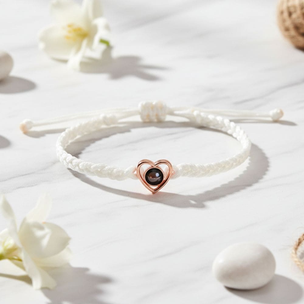 Woven Heart Photo Projection Bracelet