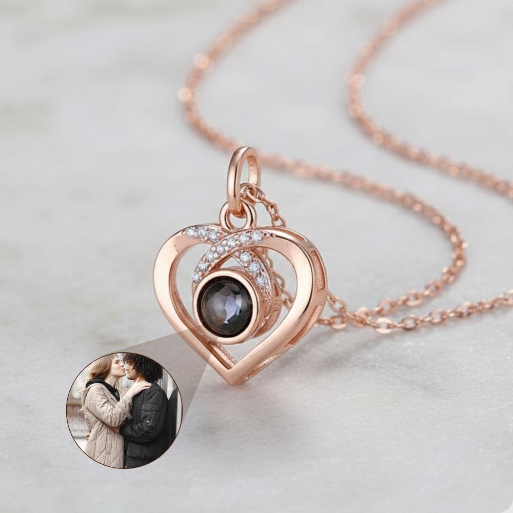 Infinity Heart Projection Necklace