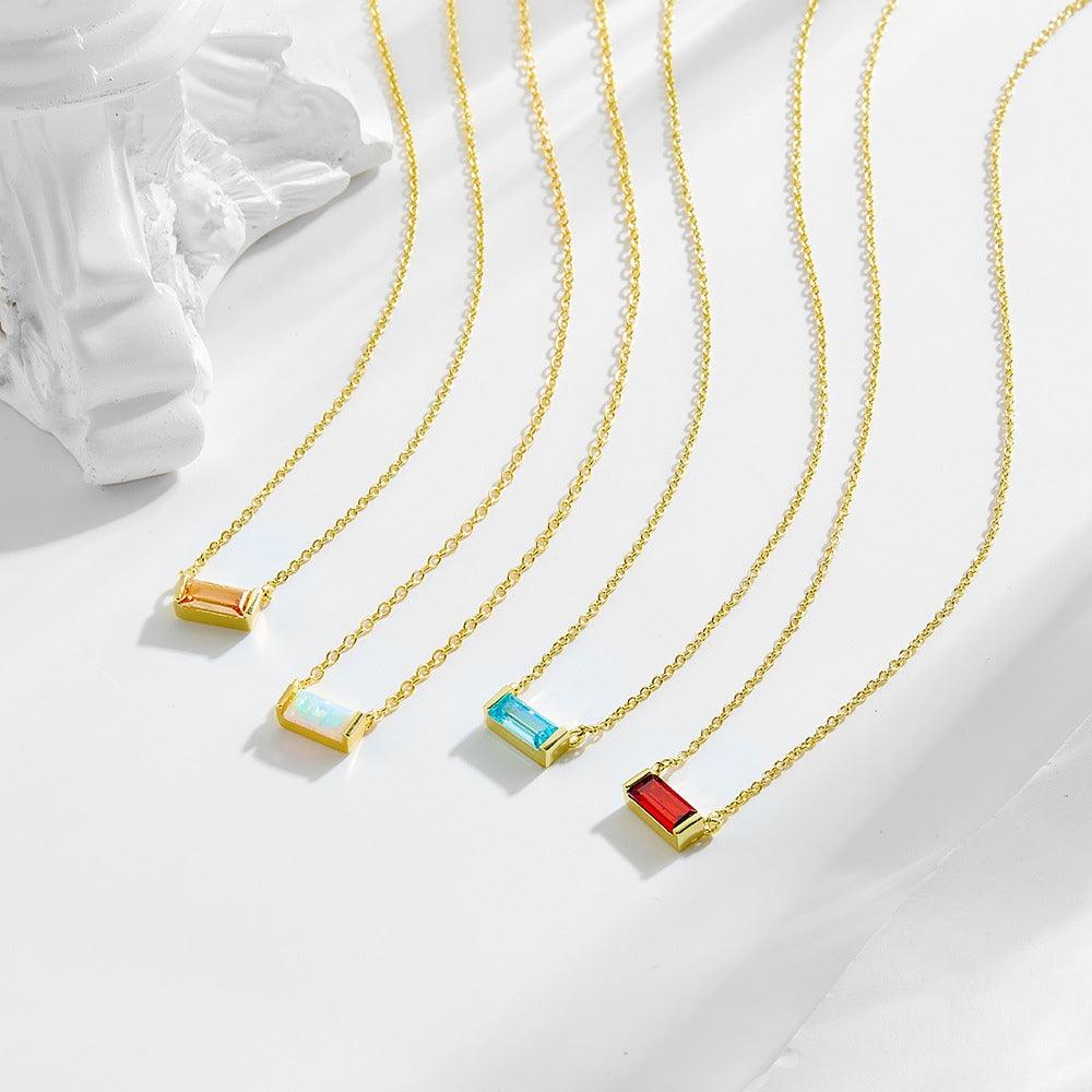 Birthstone Bar Necklace - Father and Daughter Jewelry