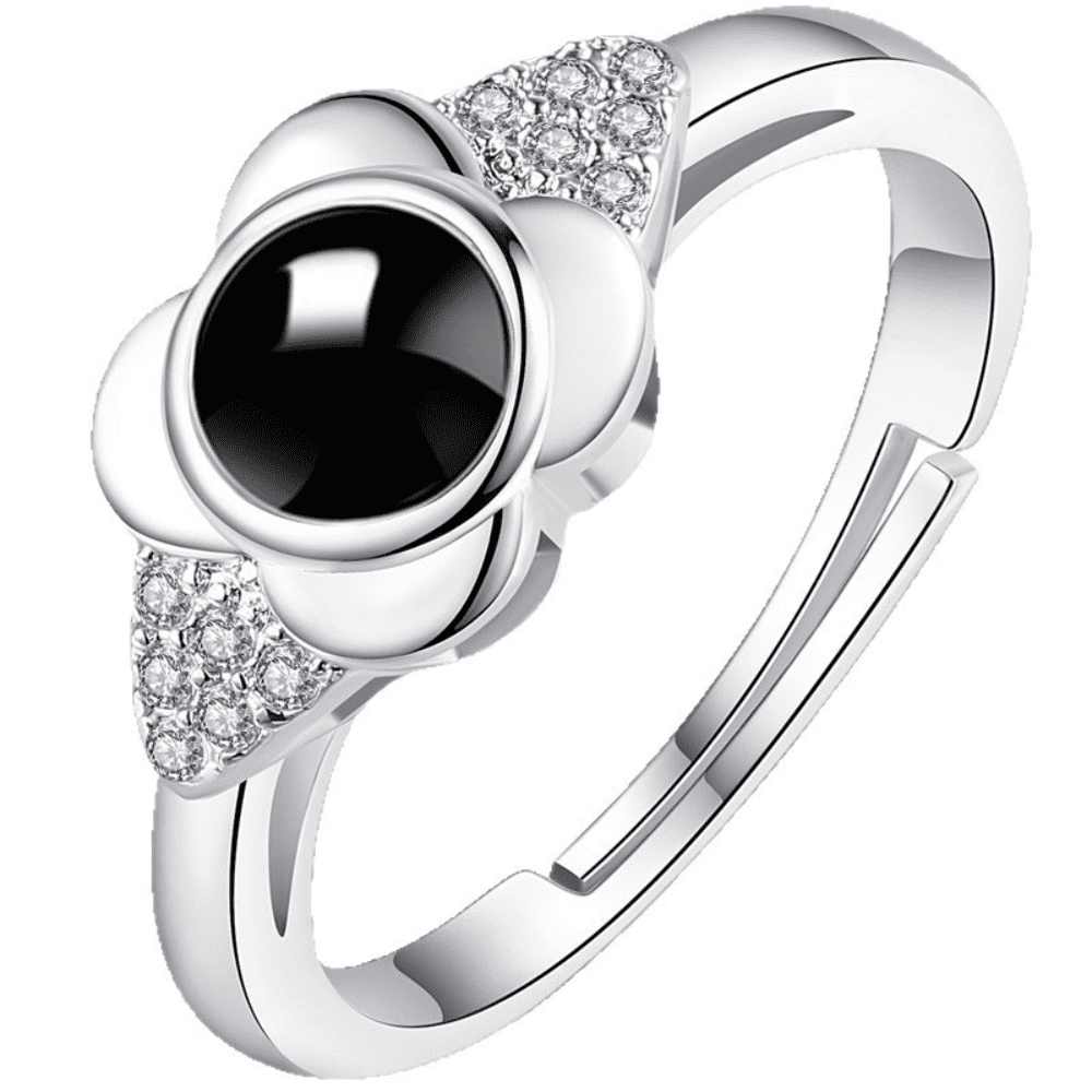 Flower Crystal Projection Ring (Resizable)