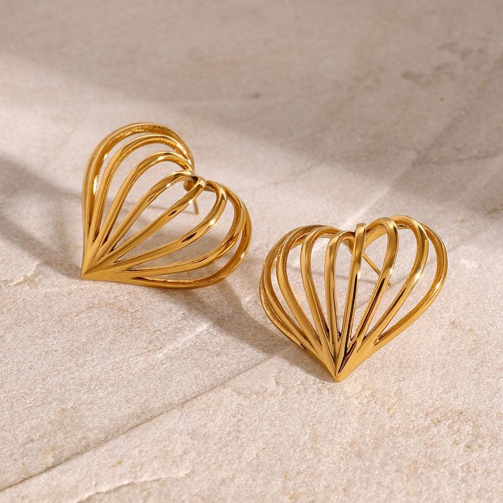 Heart Unfolded Earrings - Father and Daughter Jewelry