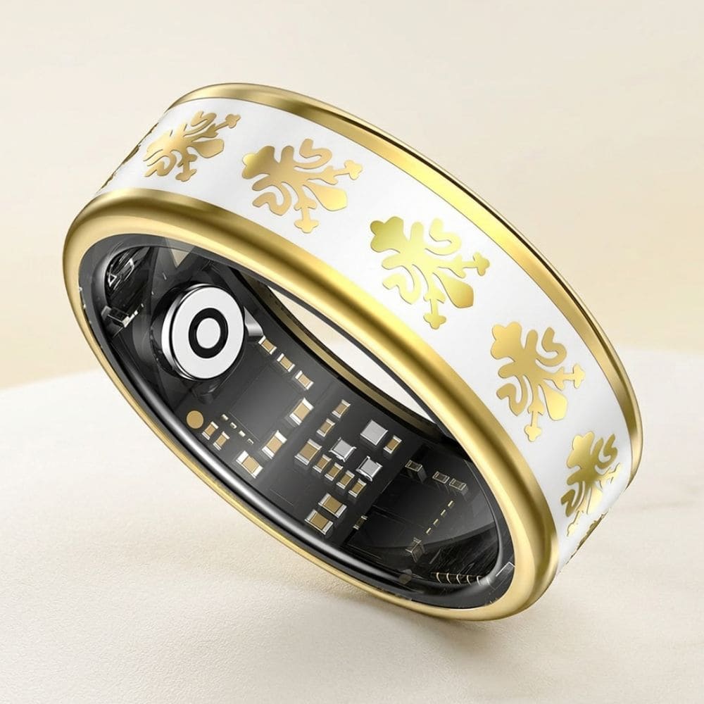 Ornamental Enamel Smart Ring